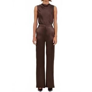 NEW NONCHALANT LABEL maisy high-neck top in chocolate